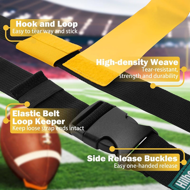 Hilhook Flag Football Belts, 14 Player Flag Football Set with 42 Flags for Kids Youth and Adults Training Equipment - Image 5